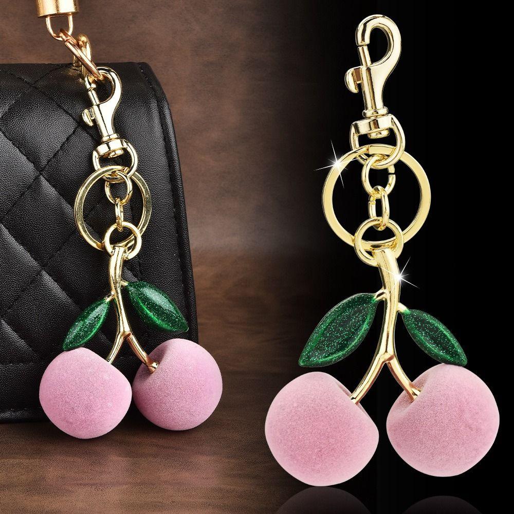 3D поделки Флокирование Вишневый кулон Украшения Вишневый брелок для сумки Вишневый фрукт Брелок для автомобиля Style 1