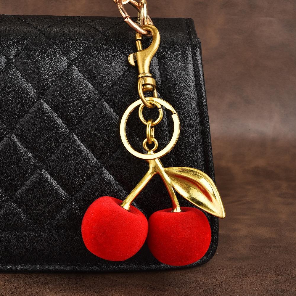 3D поделки Флокирование Вишневый кулон Украшения Вишневый брелок для сумок Вишневый фрукт для женщин/леди Style 1